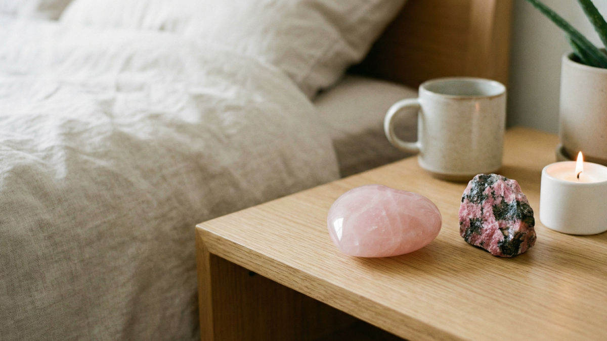 寝室に置かれた恋愛運の石のイメージ
