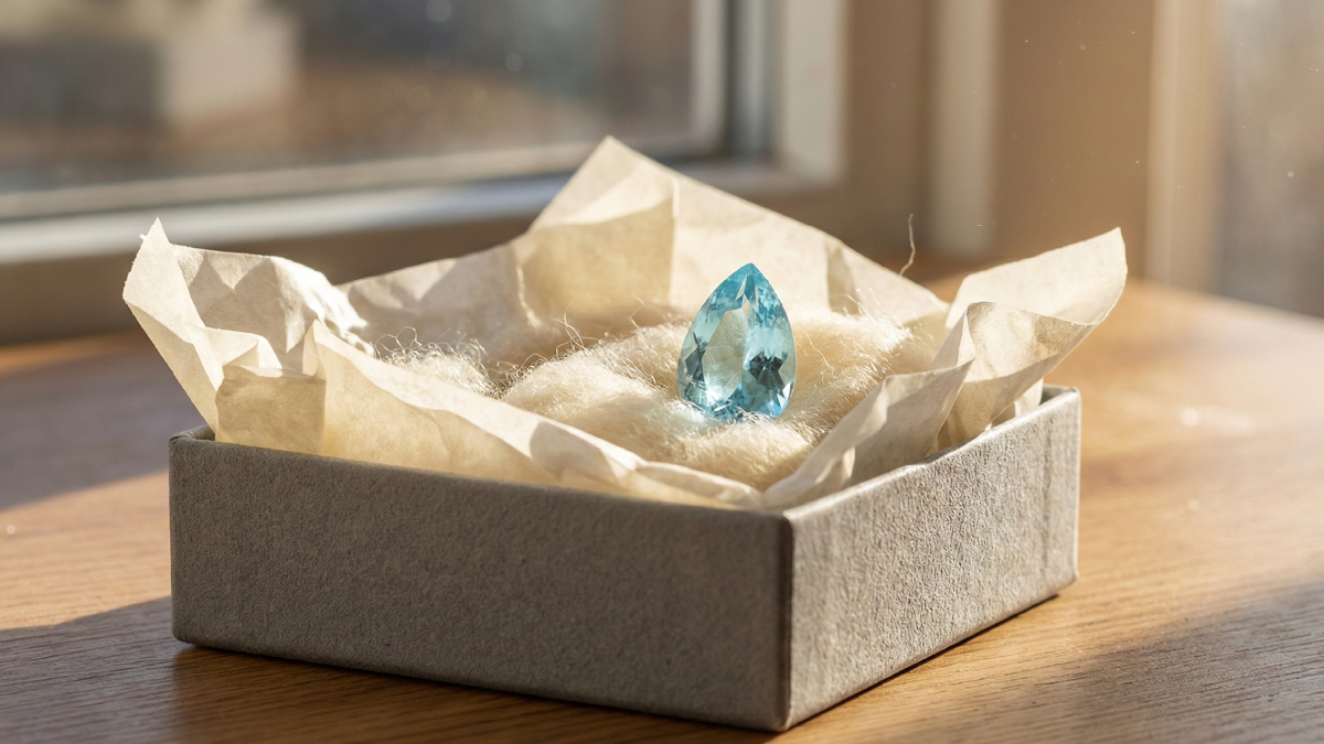 優しい光に包まれて輝く美しい天然石のイメージ