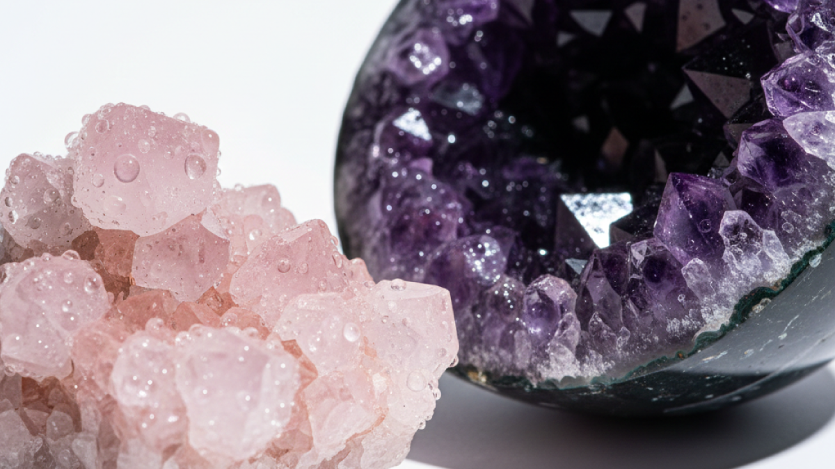 浄化を象徴する水晶とアメジストの輝き