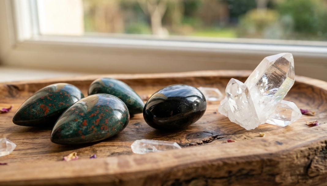 春の日差しに輝く、色鮮やかな天然石たち